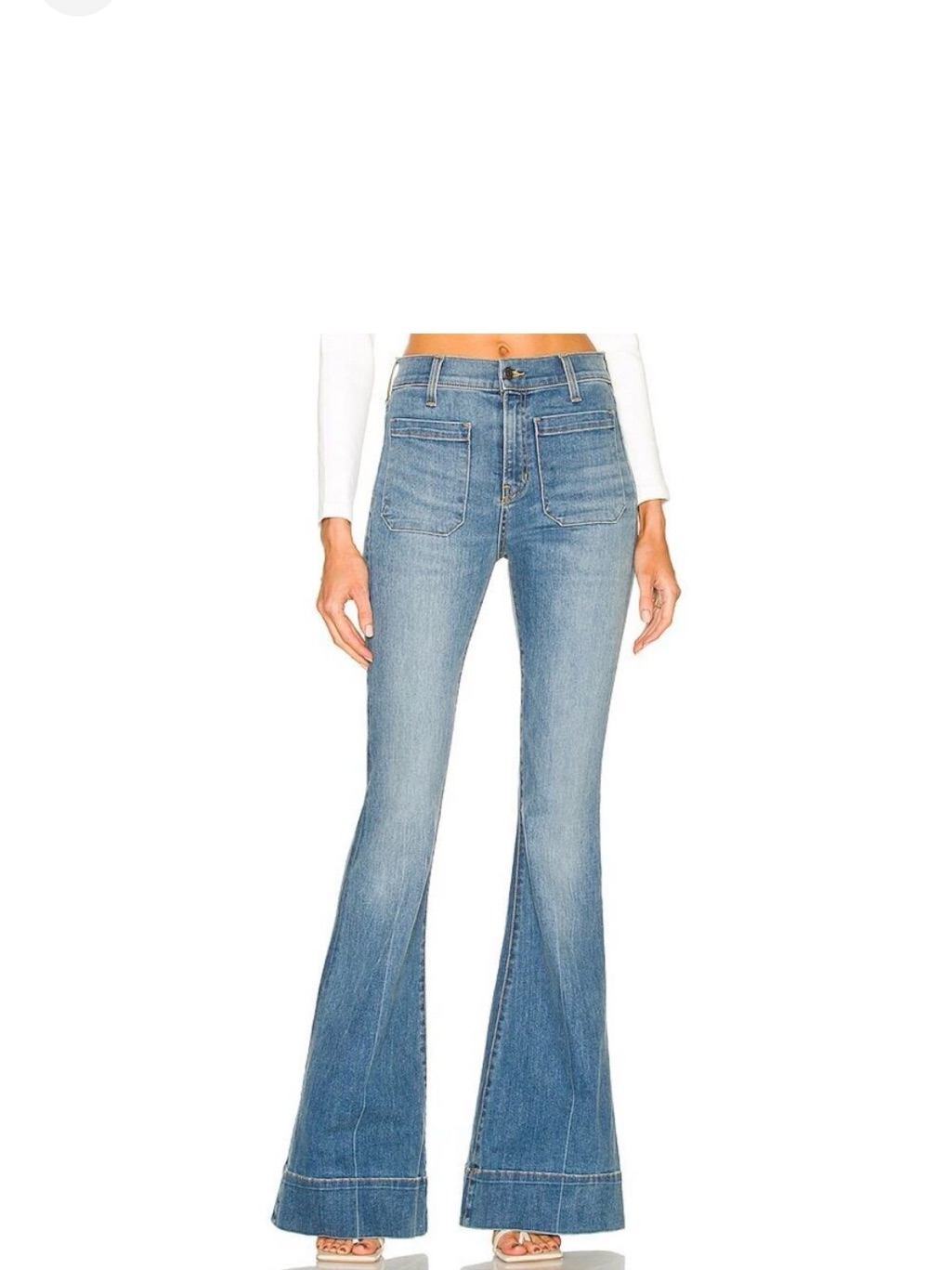 Veronica Beard Sheridan Flare Bell Bottom Jeans Medium Blue Wash Size 28 / 6